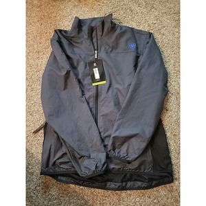 Ariat Jacket Mens Large Gray Black Ideal Windbreaker Coat Mesh Lined Outdoors*